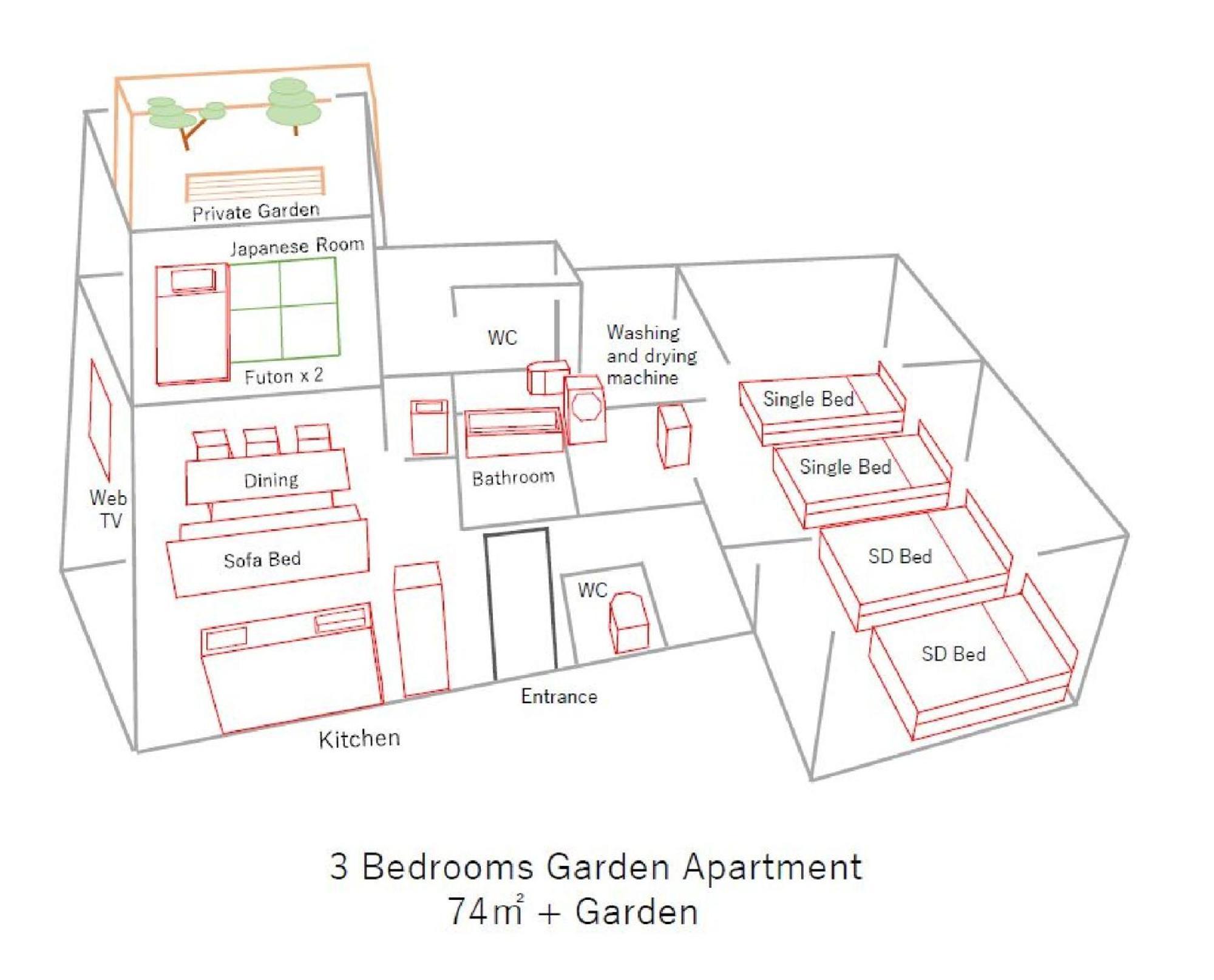 Klasso Tokyo Sumiyoshi Apartments Værelse billede